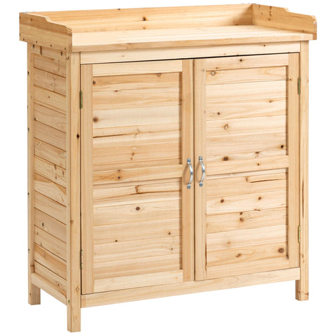 Rootz Garden Shed - Tool Shed - Storage Cabinet - Solid Fir Wood - Pre-Oiled - Durable & Moisture Resistant - 83L x 40W x 92H cm