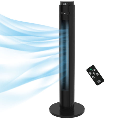 Rootz Tower Fan - Oscillating Fan - Cooling Fan - Energy-Efficient 12H Timer - 70° Pan - 31.5 x 31.5 x 96 cm