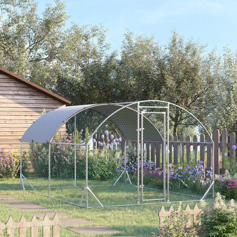 Rootz Small Animal Enclosure - Chicken Run - Outdoor Pen - Sturdy Construction - 280cm x 380cm x 197cm