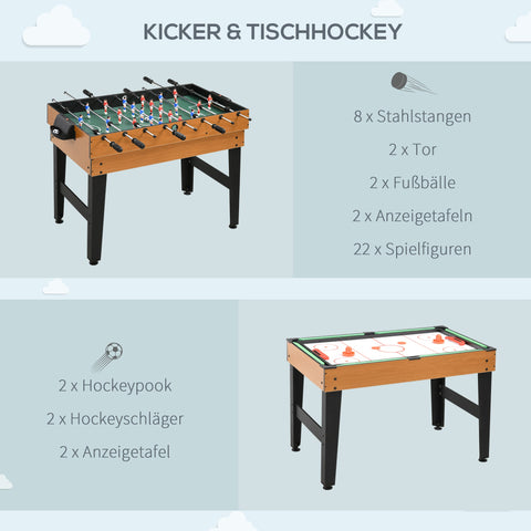 Rootz 4-in-1 Party Game Table - Table Tennis - Table Football - Durable Design - 107cm x 61cm x 84.5cm