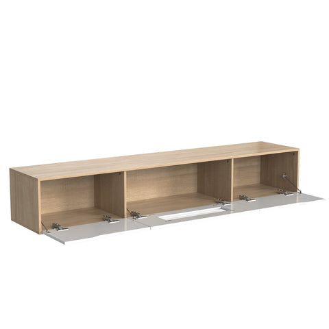 Rootz High Gloss TV Cabinet - Entertainment Stand - Media Console - LED Lighting - 180cm x 35cm x 30cm