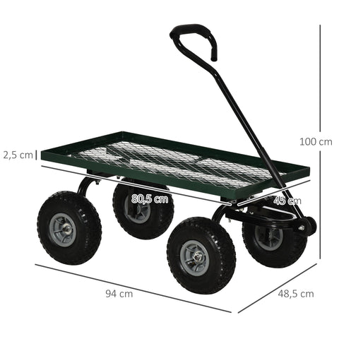 Rootz Garden Cart - Transport Cart - Hand Truck - 150kg Capacity - Foam Handle - 94L x 48.5W x 100H cm
