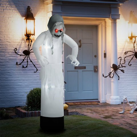 Rootz Inflatable Halloween Ghost Witch - LED Lights - Water-Repellent Polyester - Outdoor Decoration - 77cm x 47cm x 180cm