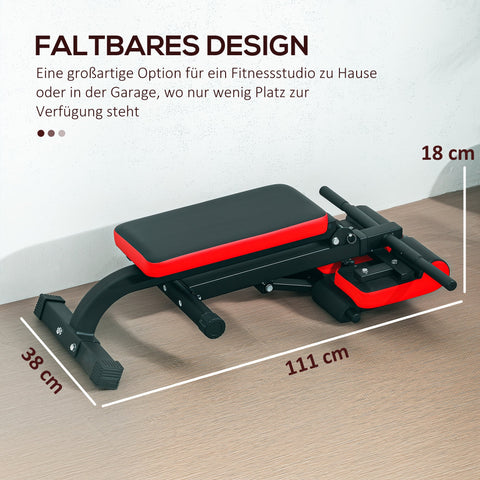 Rootz Multifunctional Adjustable Weight Bench - Fitness Bench - Curl Station - Foldable Space-Saver - 103cm x 65cm x 67-98cm