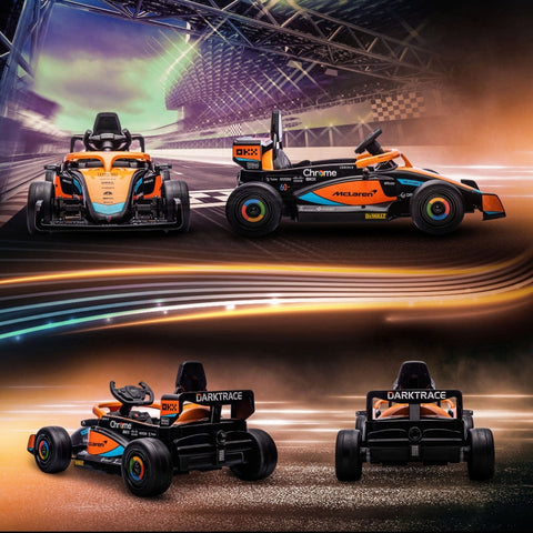 Rootz McLaren Licensed Electric Car for Kids - Formula 1 Car - Dual Motors - Aerodynamic Design - Horn, USB, Music - Remote Control - 115cm x 67cm x 50cm