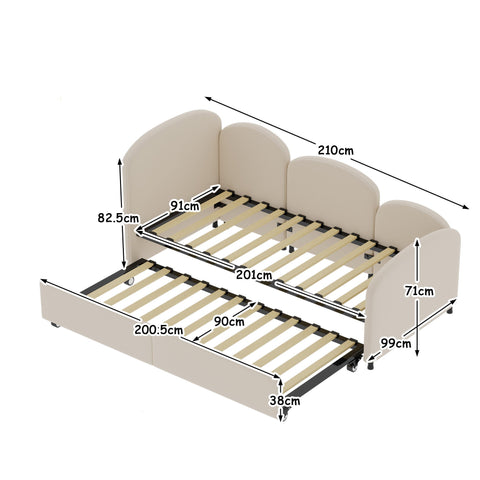 Rootz Sofa Bed with Drawers - Convertible Bed - Sleeper Sofa - Child's Room Comfort - 210cm x 99cm x 82.5cm
