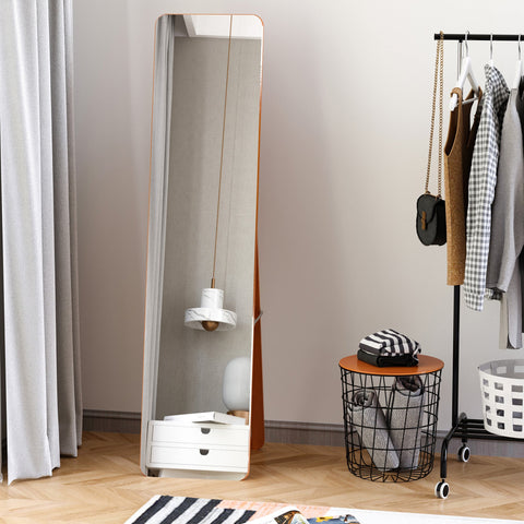 Rootz Rectangular Mirror - Freestanding & Wall Mountable - Dressing Mirror - Elegant Design - 37W x 43D x 156H cm - Brown Walnut Finish
