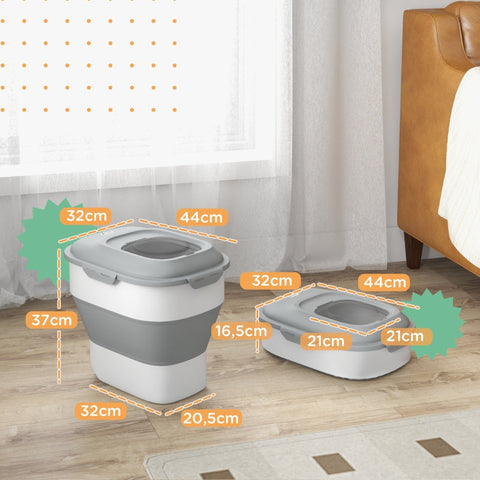 Rootz Dog Food Container - Pet Food Holder - Airtight Seal - 25L/5L - Foldable Design - Wheels - Desiccant - 44cm x 32cm x 37cm