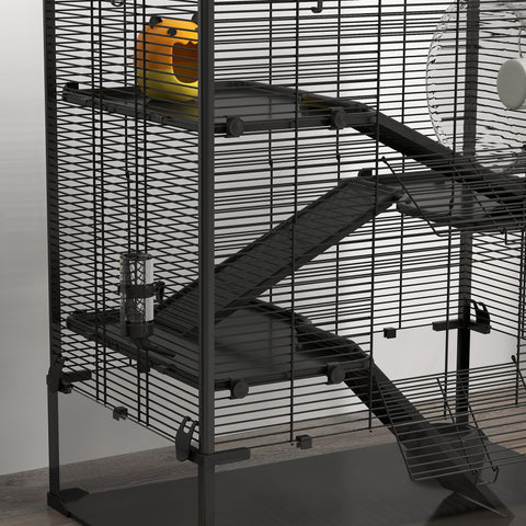 Rootz 4 Tier Hamster Cage - Rodent Enclosure - Small Animal Habitat - Tempered Glass - 78.5cm x 48.5cm x 80cm