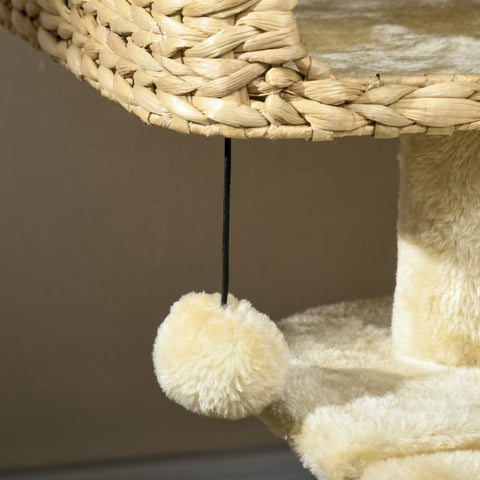 Rootz Cat Scratching Post - Cat Tree - Feline Playground - Sisal Rope Columns - Cozy Relaxation Spots - Stable Construction - 60cm x 40cm x 98cm