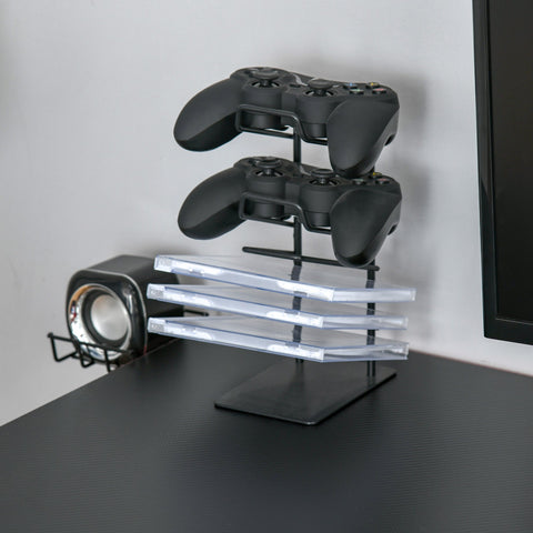 Rootz Racing Gaming Desk - Gamer Desk - Computer Desk - Carbon Fiber Finish - Headset & Speaker Mounts - 120cm x 60cm x 76cm