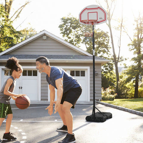Rootz Outdoor Basketball Hoop - Adjustable Net - Portable Backboard - Stability Base - 70cm x 76cm x 258-314cm