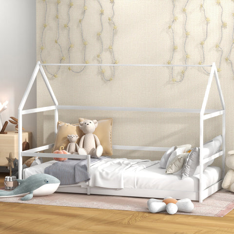 Rootz Children's Hut Bed - Tree House Bed - Kids Bed - Fall Protection - Secure Railings - 196L x 97.5W x 135H cm