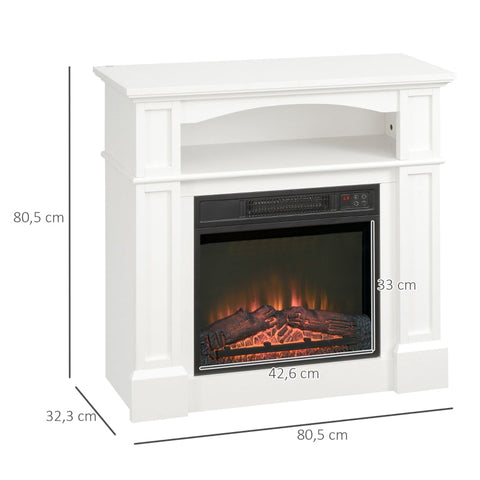 Rootz Electric Fireplace - Indoor Heater - LED Flame Effect - Smokeless - Remote Control - 80.5cm x 32.3cm x 80.5cm
