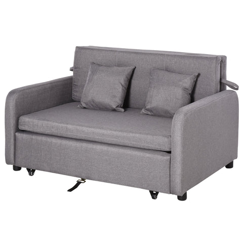 Rootz Sofa Bed for 2 People - Convertible Couch - Sleeper Sofa - Storage Space - Grey - 136L x 92W x 84H cm