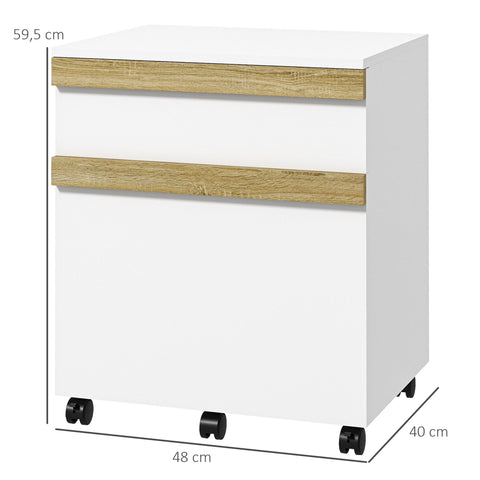 Rootz Office Cabinet on Wheels - Mobile Storage - Rolling Drawer Unit - Organize Workspace - 48cm x 40cm x 59.5cm