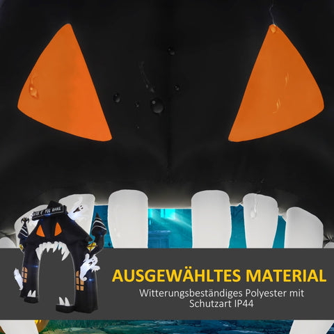 Rootz Inflatable Halloween Archway - Halloween House Arch - LED Lighted Halloween Decoration - 300L x 76W x 300H cm - Polyester - Spooky Design
