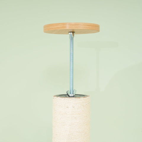 Rootz Floor-to-Ceiling Cat Tree - Cat Tower - Scratching Post - Adjustable Height - Wood Material - 40cm x 40cm x 230-250cm
