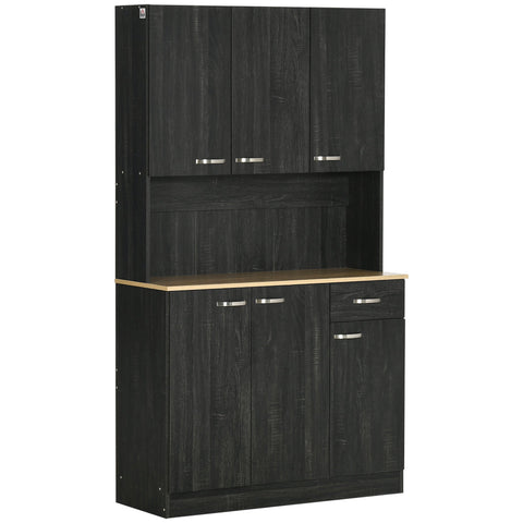 Rootz Kitchen Buffet Cabinet - Kitchen Storage - Pantry Cabinet - Modern Style - 101L x 39W x 180H cm