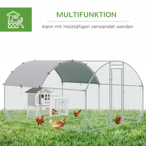 Rootz Small Animal Enclosure - Chicken Run - Outdoor Pen - Sturdy Construction - 280cm x 380cm x 197cm