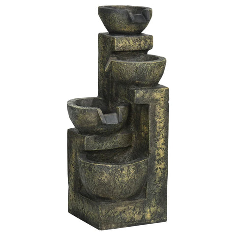 Rootz Fountain - 3 Settings - Weather Resistant - Garden Decoration - Gray - 25cm x 24cm x 60cm