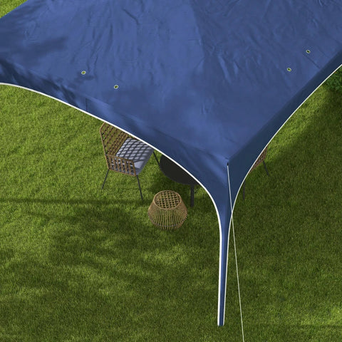 Rootz Folding Gazebo - Pavilions & Party Tents - Height Adjustable - Metal Supports - Robust Tarpaulin - Including Carrying Bag - Dark Blue - 2.95 x 2.95 x 2.55m