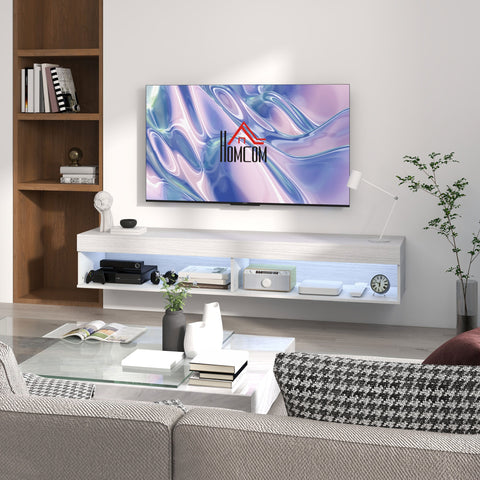 Rootz Floating Wall Meuble TV - LED TV Stand - Media Cabinet - Space Saving - 180L x 40W x 30H cm