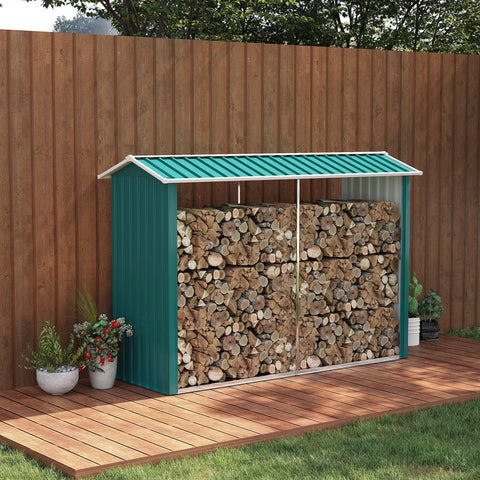 Rootz Wood Storage for Firewood - Log Holder - Firewood Rack - Moisture-Reducing - 240cm x 86cm x 160cm