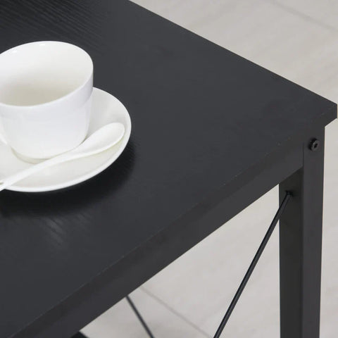 Rootz Corner Desk - Computer Desk - Industrial Design - 1 Screen Stand - Chipboard - Steel - Black - 150 cm x 150 cm x 76 cm