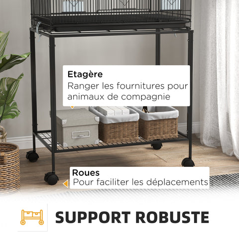 Rootz Standing Bird Cage - Aviary - Bird Enclosure - Easy Cleaning - 77cm x 46cm x 164cm