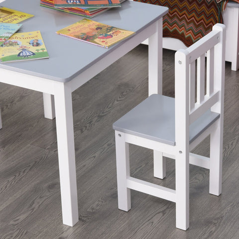 Rootz 3 Piece Children's Seating Group - Kids Table and Chairs - Toddler Furniture Set - Durable Pinewood & MDF - 60cm x 50cm x 48cm (Table), 25cm x 25cm x 55cm (Chairs) - Ages 3+ - Easy to Assemble and Clean
