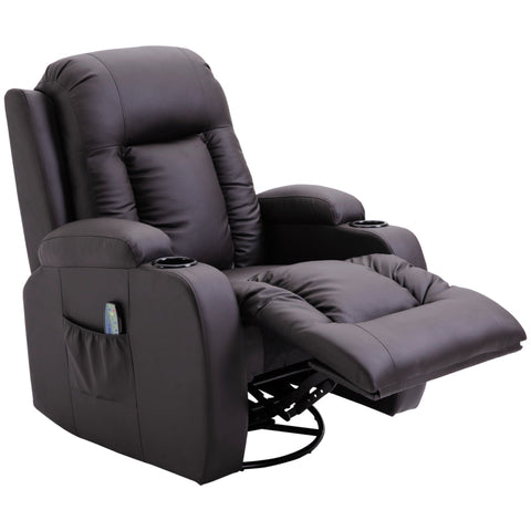 Rootz Massage Chair - Recliner Chair - Vibrating Recliner - Lumbar Support - Faux Leather - 85cm x 94cm x 104cm