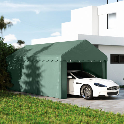 Rootz Carport Vehicle Shelter - Portable Garage - Tent Garage - UV Resistant - 594x300x280cm - Spacious Protection for Cars and Boats