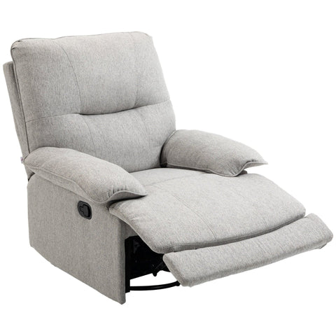 Rootz TV Armchair - Recliner Chair - Home Cinema Chair - Linen-look Fabric - Adjustable Backrest - Cup Holder - 89cm x 98cm x 101cm