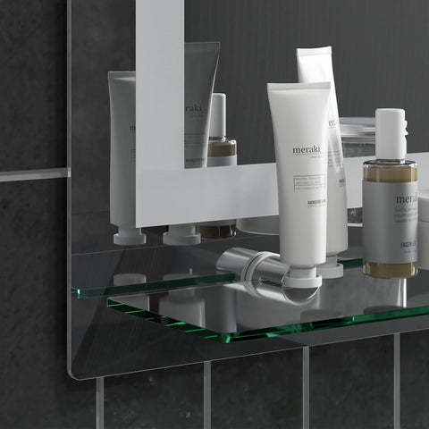 Rootz LED Bathroom Mirror - Dimmable - Anti-Fog Mirror - Touch Switch - Includes Shelf - 50cm x 2.7cm x 70cm - Modern Elegance