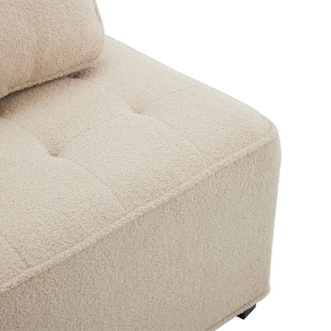 Rootz Modular Living Room Sofa - Sectional Couch - Comfy Seating - Breathable Teddy Velvet - 76cm x 73cm x 76cm