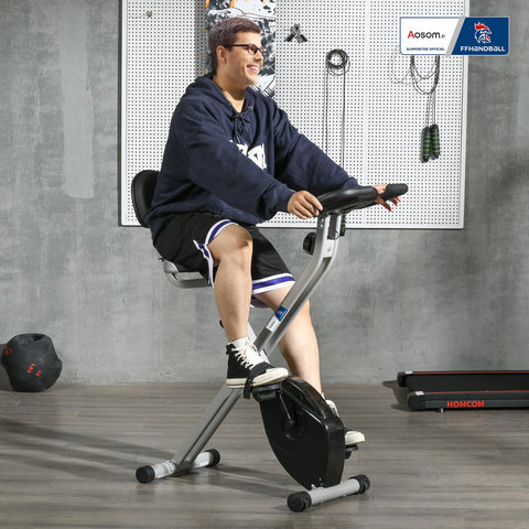 Rootz Foldable Magnetic Exercise Bike - Fitness Bike - Home Trainer - Adjustable Saddle - 43L x 97W x 109H cm