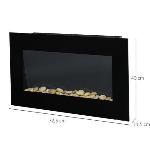 Rootz Electric Fireplace - Indoor Heater - Wall-Mounted Fire Display - Safe & Stylish - 72.5W x 11.5D x 40H cm