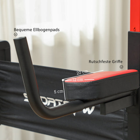 Rootz Foldable Power Tower - Pull-Up Station - Adjustable Fitness Station - Easy Assembly - 99cm x 79cm x 127-223cm