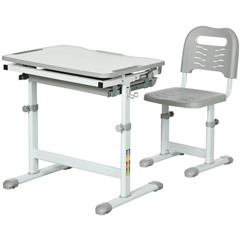 Rootz Children's Desk Set - Kids Study Desk - Adjustable Desk - Promotes Independence - 52-77H x 66L x 47W cm