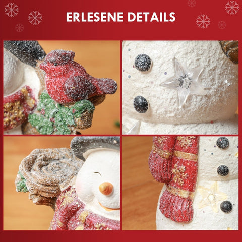 Rootz Snowman Christmas Decoration - LED Snowman Figure - Battery Operated - 38cm Tall - Festive Decor - 25cm x 15.5cm x 38cm