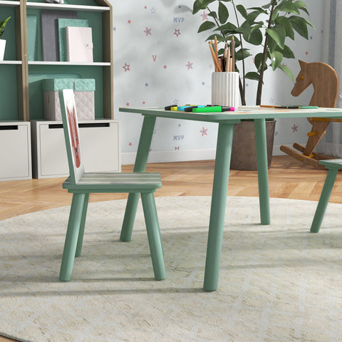 Rootz Children's Seating Group - Kids Table Set - Animal Motif Furniture - Stimulates Imagination - 60x60x44cm Table + 2 Chairs 26.5x26.5x50cm