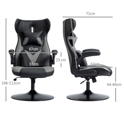 Rootz Rocking Gaming Chair - Swivel Seat - Ergonomic Chair - Height Adjustable - 67cm x 71cm x 112cm - Ultimate Comfort