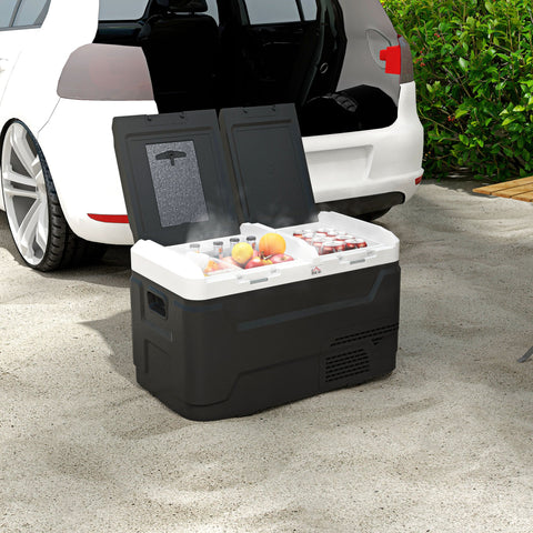 Rootz 2 Zone Portable Electric Cooler - Car Refrigerator - Travel Cooler - Stay Cool Anywhere - 67.3cm x 40.9cm x 46.6cm