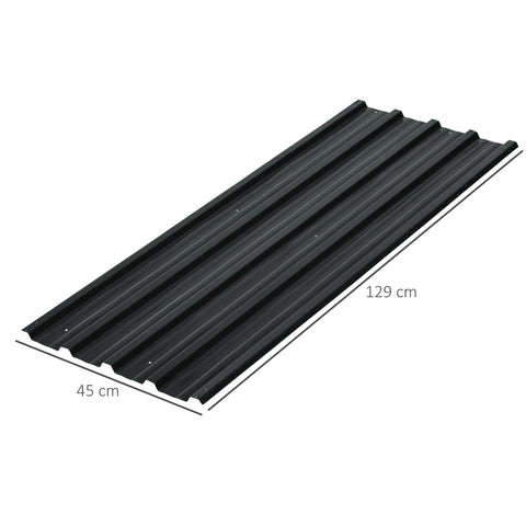 Rootz Set of 12 Galvanized Steel Panels - Weatherproof Sheets - Metal Cladding - Durable Protection - 129L x 45W cm