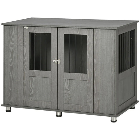 Rootz Dog Crate - 2 Doors - Including Lock - Medium And Large Dogs - Magnetic Door - Gray - 116 cm x 60 cm x 87 cm