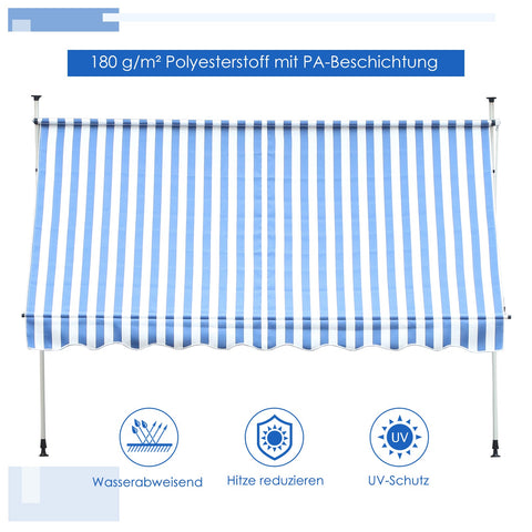 Rootz Window Awning - Sun Protection Canopy - Balcony Shade - UV Resistant - 150x250cm
