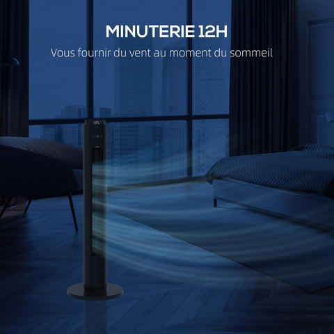 Rootz Tower Fan - Oscillating Fan - Cooling Fan - Energy-Efficient 12H Timer - 70° Pan - 31.5 x 31.5 x 96 cm