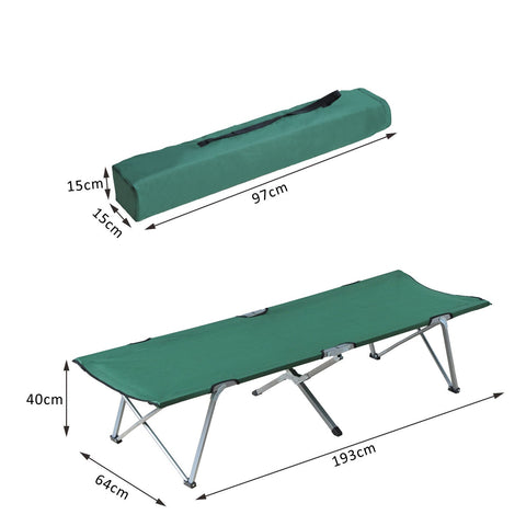 Rootz Camp Bed - Folding Bed - Portable Sleeping Cot - Waterproof Oxford Fabric - 193cm x 64cm x 40cm