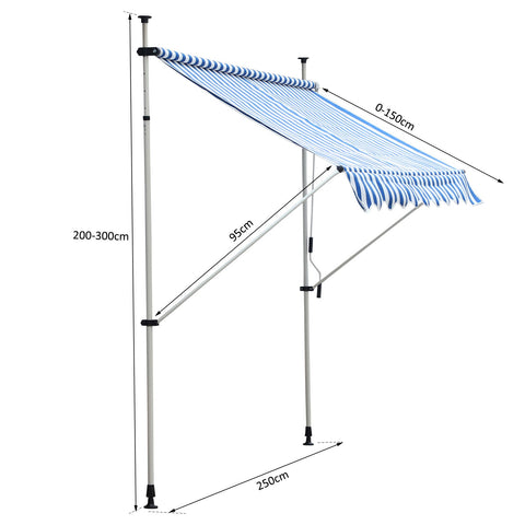 Rootz Window Awning - Sun Protection Canopy - Balcony Shade - UV Resistant - 150x250cm